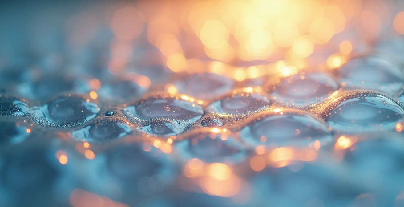 Gros plan sur la texture d'un matériau de protection révélant qualité et sécurité